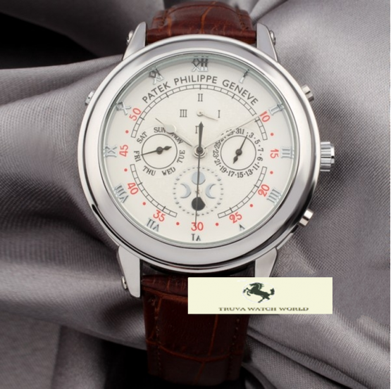 HK773 PATEK PHİLİPPE GENEVE SKY MOON BEYAZ KADRAN GÜMÜŞ KASA